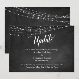 Anúncio de casamento adiado para painéis e luzes