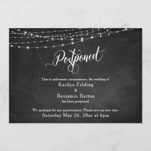 Anúncio de casamento adiado para painéis e luzes