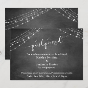 Anúncio de casamento adiado para painéis e luzes
