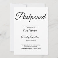 Anúncio de casamento adiado por Elegante simples
