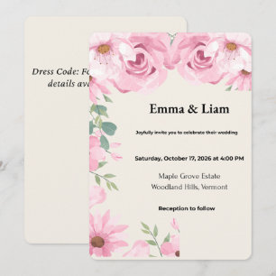 Anúncio de Casamento Botânico em Aquarela Editáv