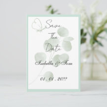 Anúncio de Casamento Botânico Minimalista de Eucal