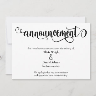 Anúncio De Casamento Cancelado De Script De Swirli