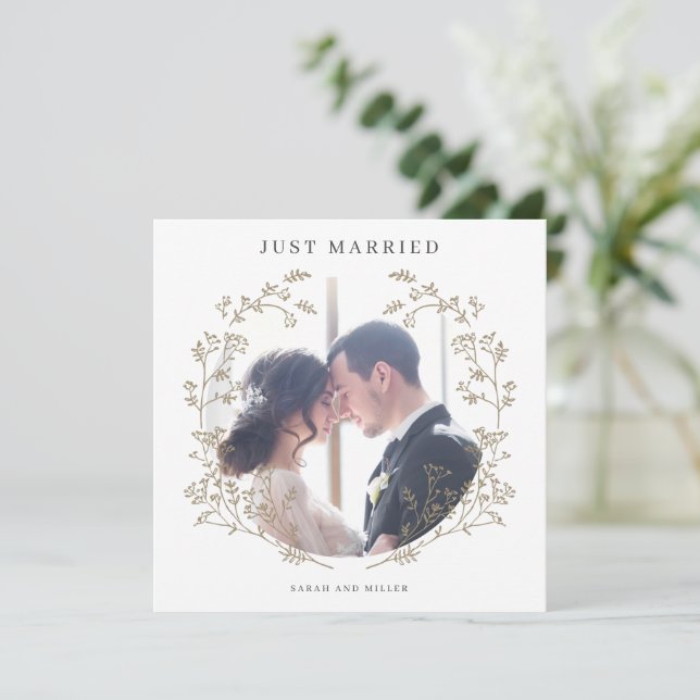 Anúncio de Casamento Cartão de Foto Recém-Casados (Em pé/Frente)