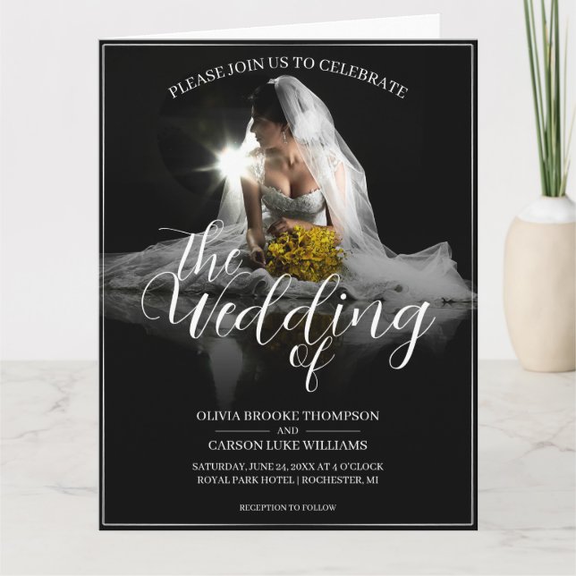 Anúncio de casamento com a noiva sentada - Clássic (Frente)