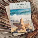 Anúncio de Casamento com Amor e Praia Eloped<br><div class="desc">Starfish "Tudo que precisamos é amor e praia" anúncio de casamento e convite de recepção para o casal que fugiu e se casou em uma praia. Adicione seus detalhes de casamento e recepção às costas e convide a família e os amigos a celebrarem com você.</div>