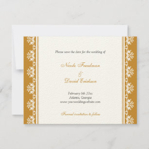 Anúncio de casamento com borda de filigrana marrom