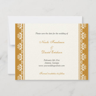 Anúncio de casamento com borda de filigrana marrom