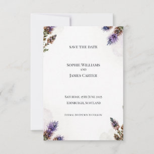 Anúncio de casamento com Cardo e Urze Escoceses