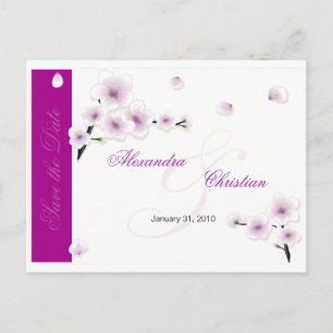 Anúncio de casamento com data de salva Blossom Spr