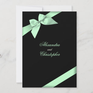 Anúncio de Casamento com Fita Verde Clara