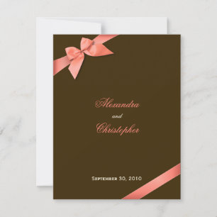 Anúncio de Casamento com Fita Vermelha Coral