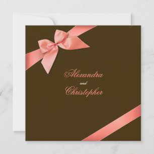 Anúncio de Casamento com Fita Vermelha Coral