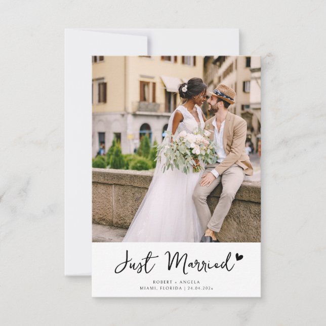 Anúncio de Casamento com Foto em Letra Preta (Frente)
