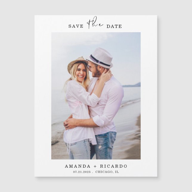 Anúncio de Casamento com Foto Minimalista Magnétic (Frente)