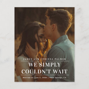 Anúncio de Casamento com Foto Não Podíamos Esperar