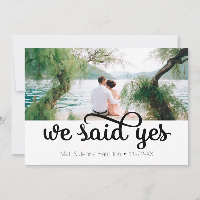Anúncio de Casamento com Foto We Said Yes (Frente)