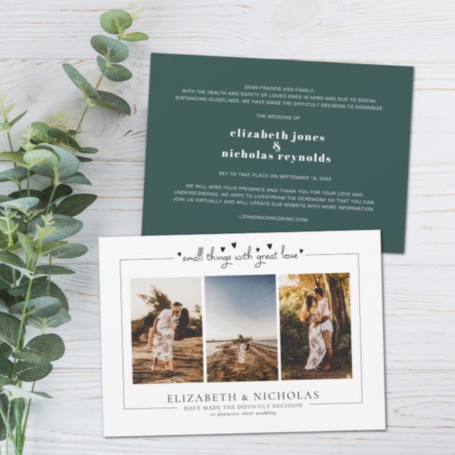 Anúncio de casamento com fotos de micro-casamento  (Criador carregado)