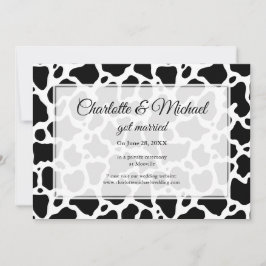 Anúncio de Casamento com Fundo de Padrão de Vaca