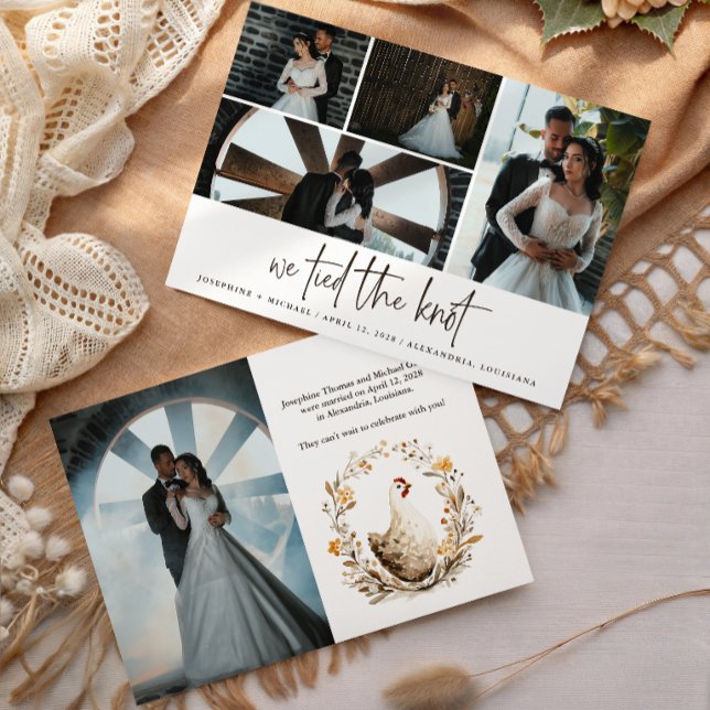 Anúncio de Casamento com Múltiplas Fotos de Frango (Criador carregado)