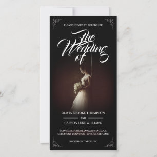 Anúncio de casamento com noiva em pé - Clássico