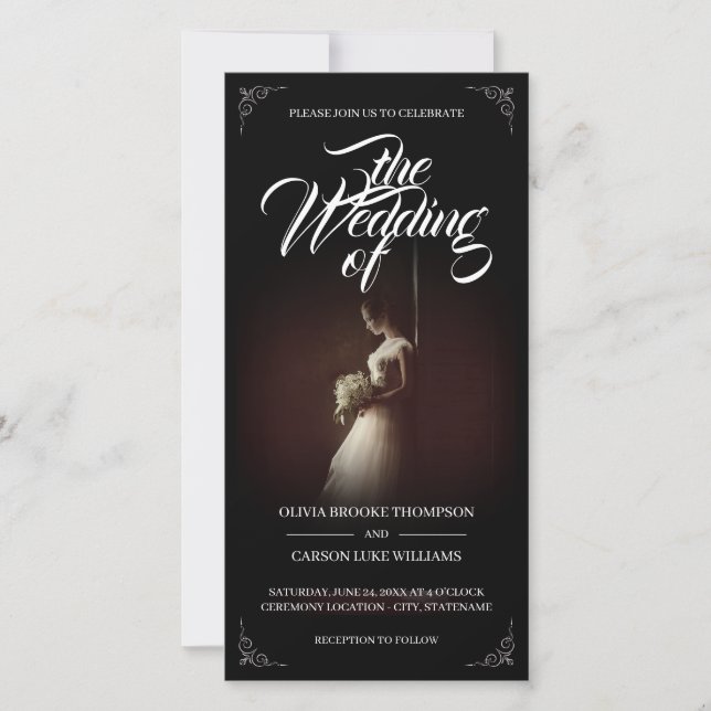 Anúncio de casamento com noiva em pé - Clássico (Frente)