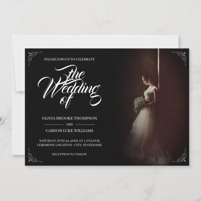 Anúncio de casamento com noiva em pé - Clássico (Frente)