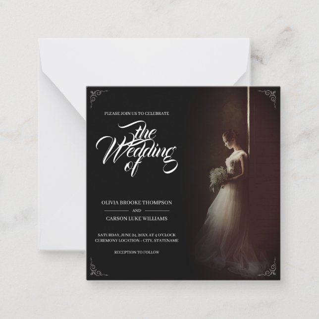Anúncio de casamento com noiva em pé - Clássico (Frente)