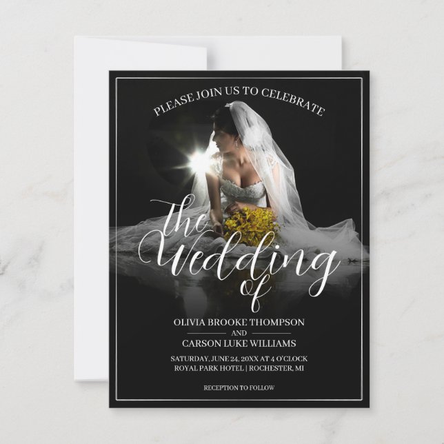 Anúncio de Casamento com Noiva Sentada - Clássico (Frente)