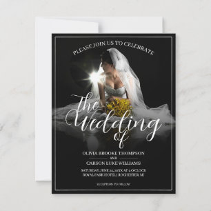 Anúncio de Casamento com Noiva Sentada - Clássico