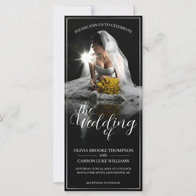 Anúncio de Casamento com Noiva Sentada - Clássico  (Frente)