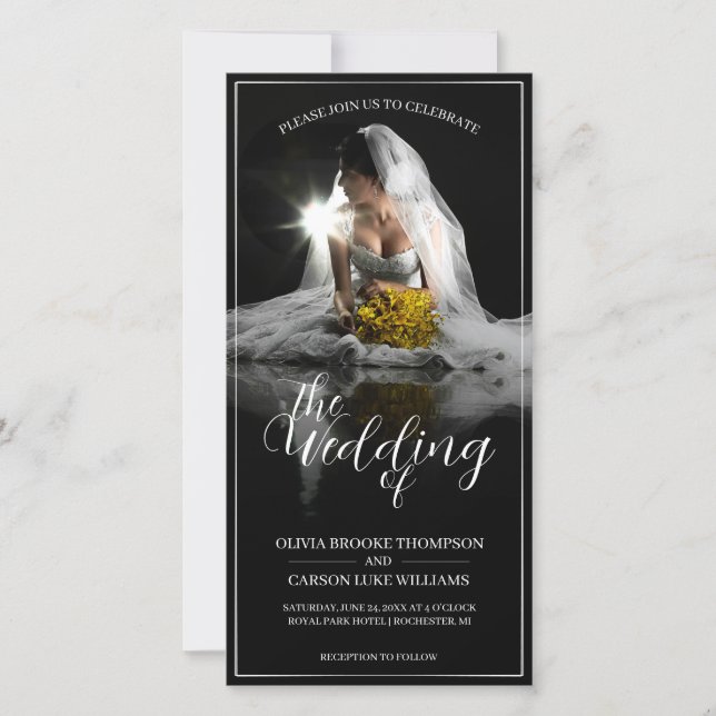 Anúncio de Casamento com Noiva Sentada - Clássico  (Frente)
