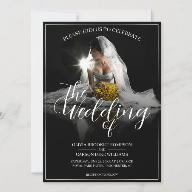 Anúncio de Casamento com Noiva Sentada - Clássico  (Frente)