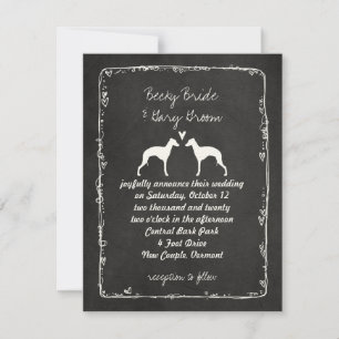 Anúncio de Casamento com Silhuetas de Galgo Italia