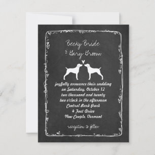 Anúncio de Casamento com Silhuetas de Weimaraner