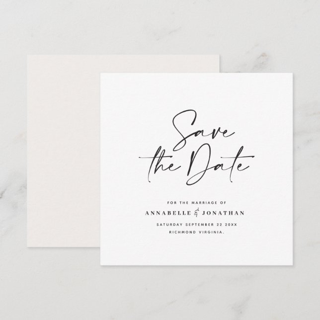 Anúncio de casamento com tipografia manuscrita mod (Frente/Verso)