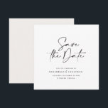 Anúncio de casamento com tipografia manuscrita mod<br><div class="desc">Cartão de save the date de casamento com tipografia moderna e elegante. Com tipografia moderna e design de fundo listrado. As cores podem ser personalizadas.</div>