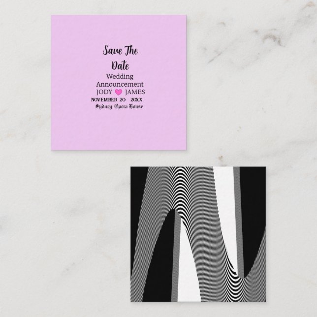 Anúncio de casamento com tipografia moderna em ros (Frente/Verso)