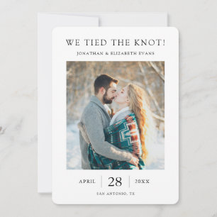 Anúncio de casamento da Elopement com foto
