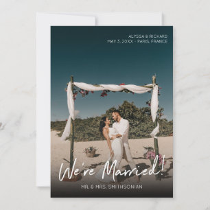 Anúncio de casamento da tipografia fotográfica ver