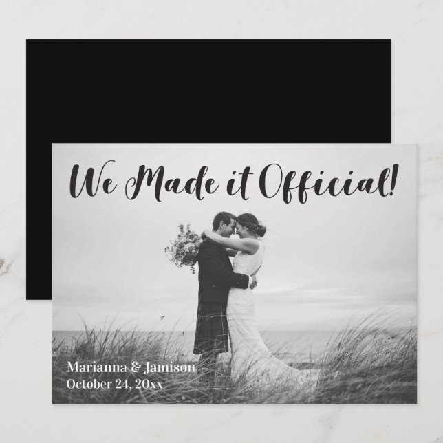 Anúncio de casamento da tipografia russa simples (Frente/Verso)