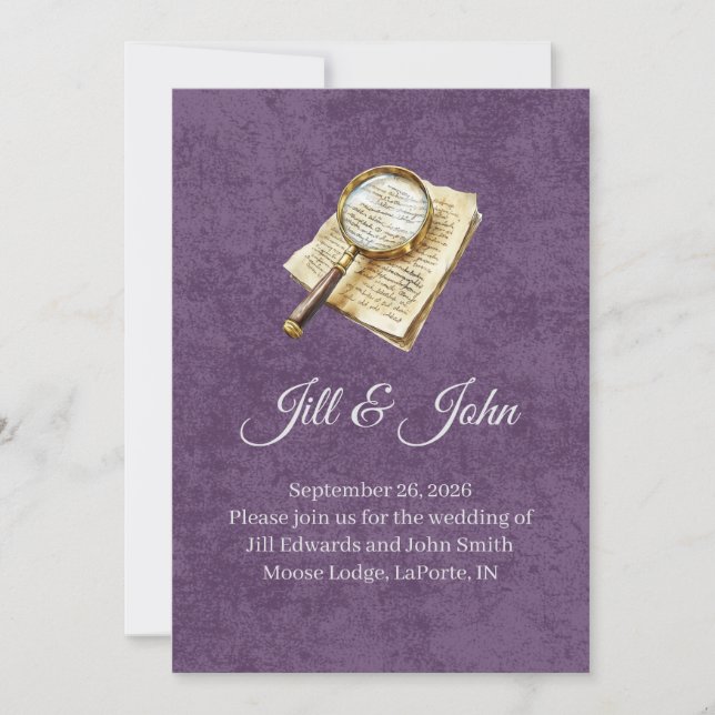 Anúncio de Casamento Dark Academia (Frente)