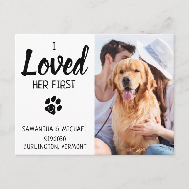 Anúncio de casamento de cachorro com foto personal (Frente)