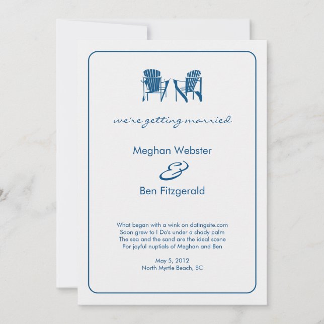 Anúncio de Casamento de Cadeiras Adirondack (Frente)