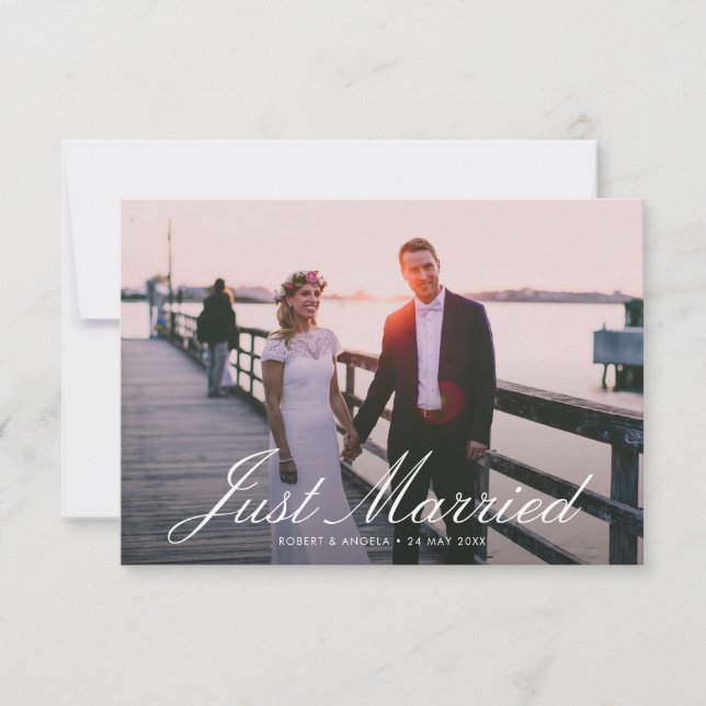 anúncio de casamento de cartas modernas (Frente)