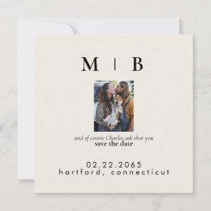 Anúncio de Casamento de Casal com Foto de Pet