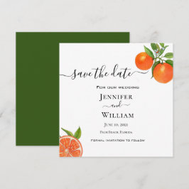 Anúncio de casamento de citros de Orange Watercolo