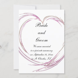 Anúncio de Casamento de Coração Abstrato rosa