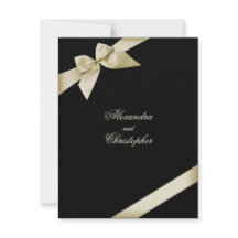 Anúncio de casamento de Cream Ribbon