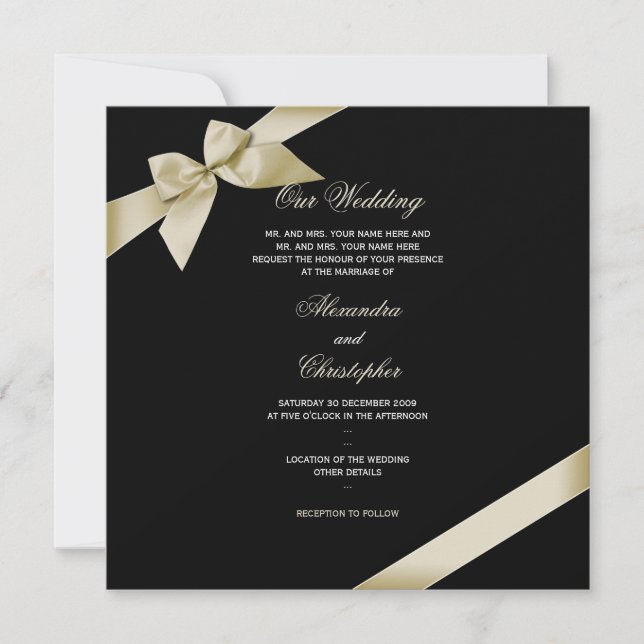 Anúncio de casamento de Cream Ribbon 2 (Frente)